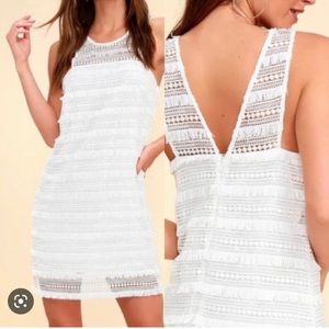 Ali & Jay • Cocktails at Craigs White Fringe Dress